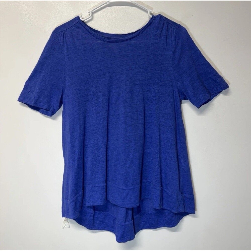 Chico's Womens Pullover Top Túnic Shirt Blue 100% Linen Sz 0 S